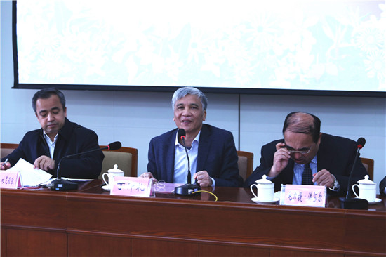 中国科学院副院长、中国科学院大学校长丁仲礼院士致欢迎辞  杨天鹏 摄